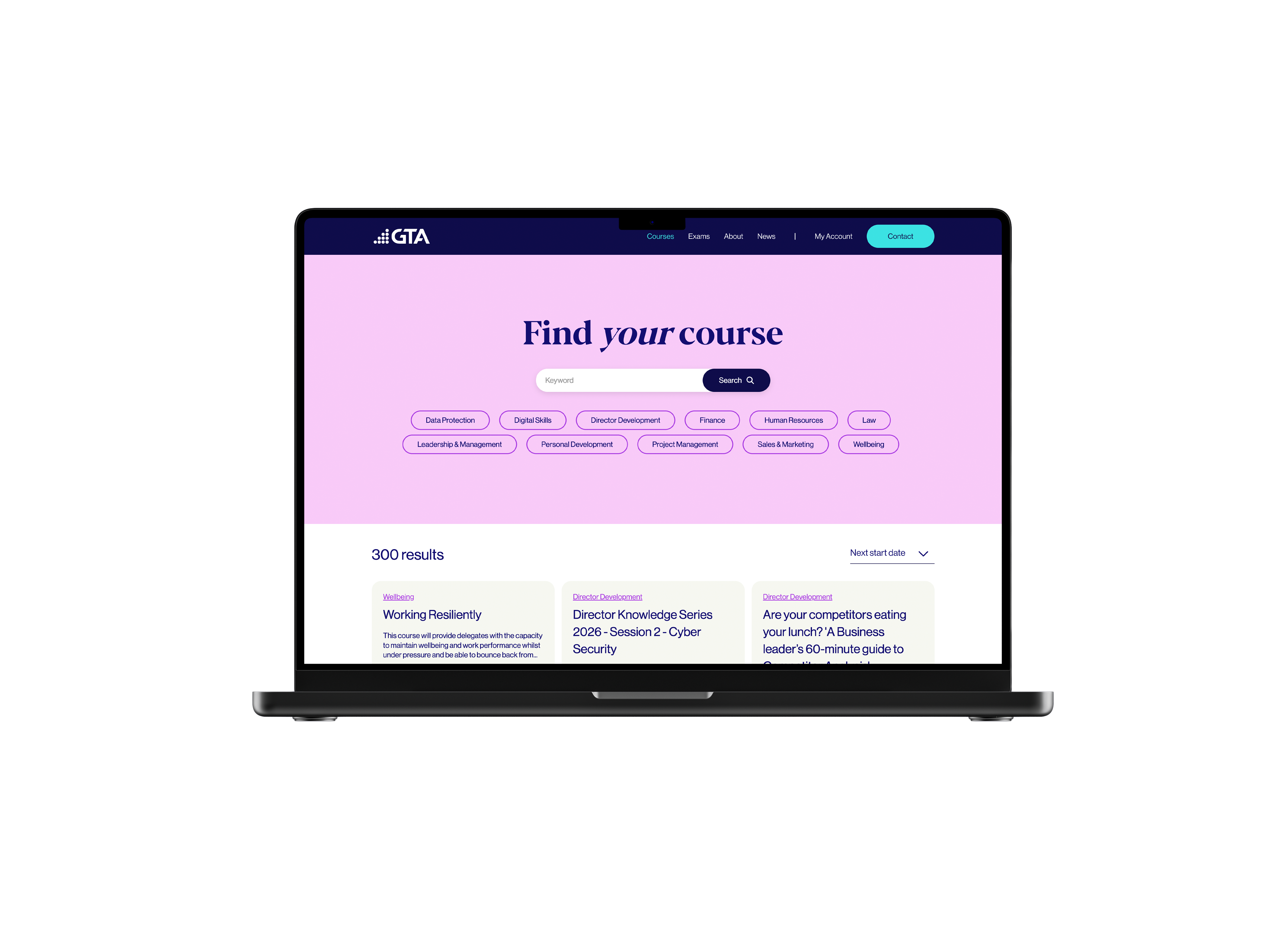 GTA find your course screen 